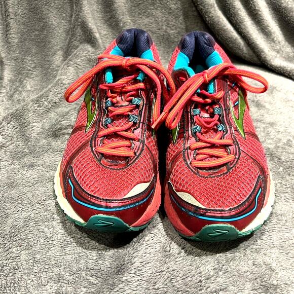 Brooks Adrenaline GTS 15 Women’s Athletic Running Shoes Size 10B Pink/Green/Blue - Picture 2 of 6